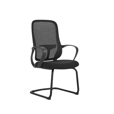 Scaun vizitator RFG Mojito M, țesătură și plasă, bază metalică, până la 120 kg, negru