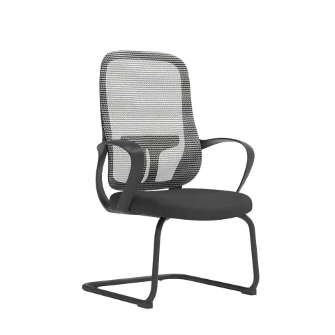 Scaun vizitator RFG Mojito M, material textil și plasă, bază metalică, până la 120 kg, gri-negru