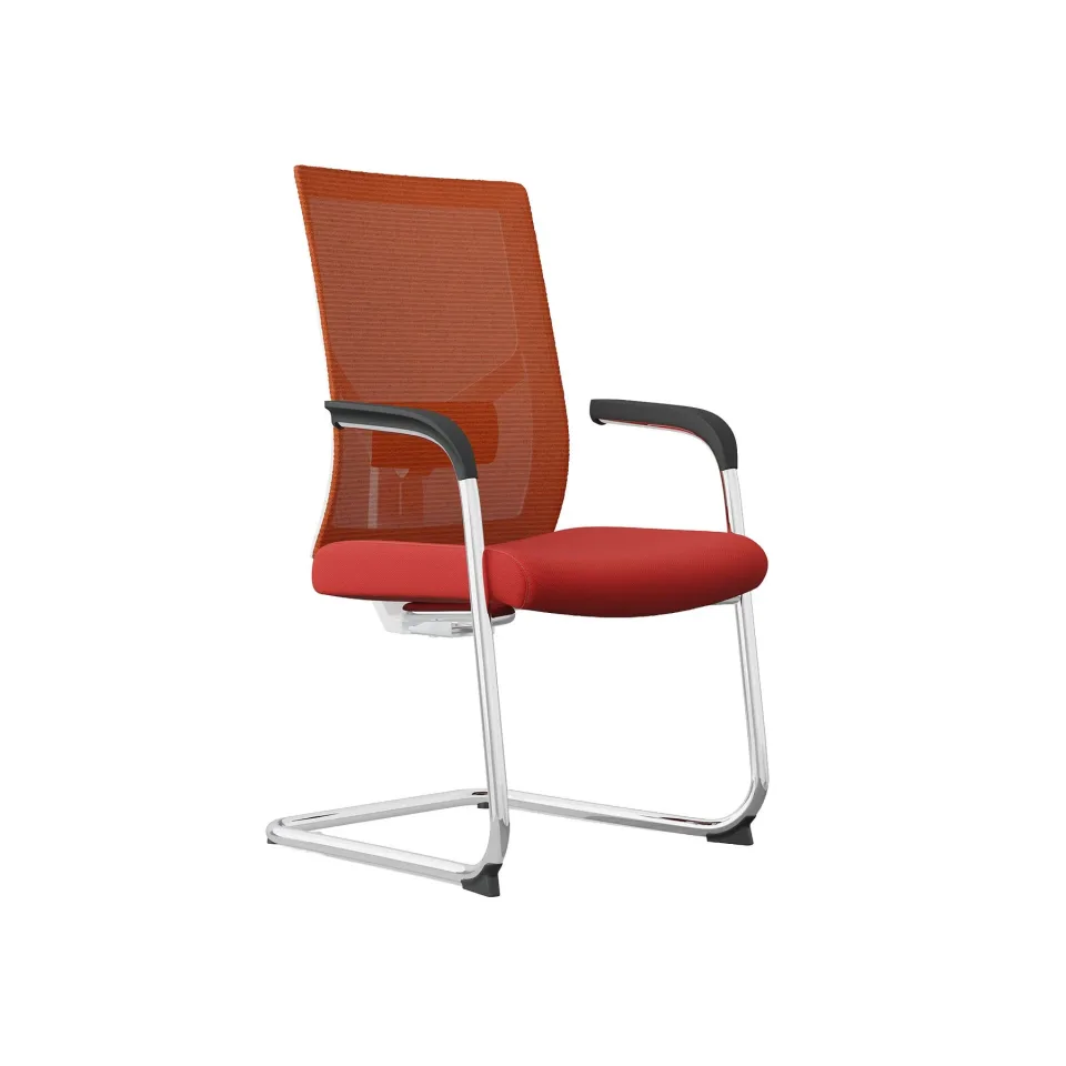 Scaun vizitator RFG Snow M, material textil și plasă, până la 120 kg, șezut roșu închis, spătar roșu închis