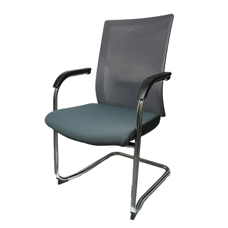 Scaun vizitator RFG Snow Black M, material textil și plasă, până la 120 kg, șezut verde, spătar gri deschis, set de 2