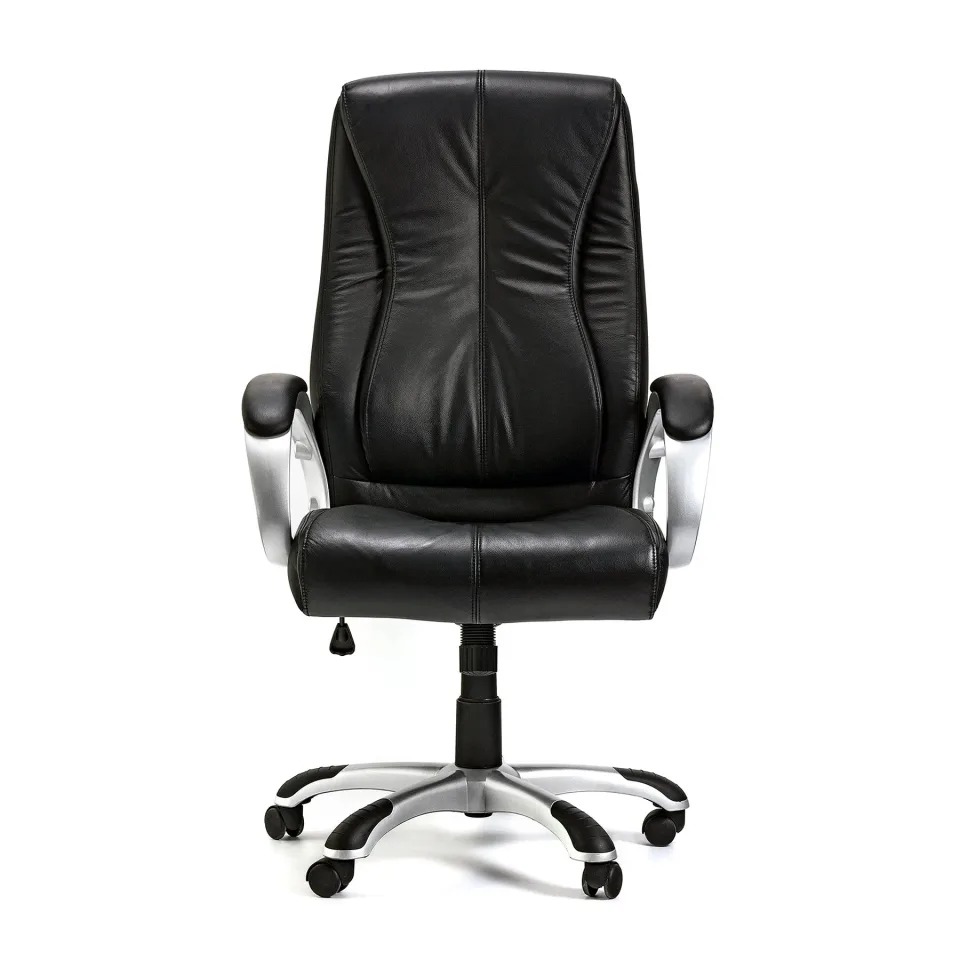 Scaun Executiv Hugo, piele naturală, negru