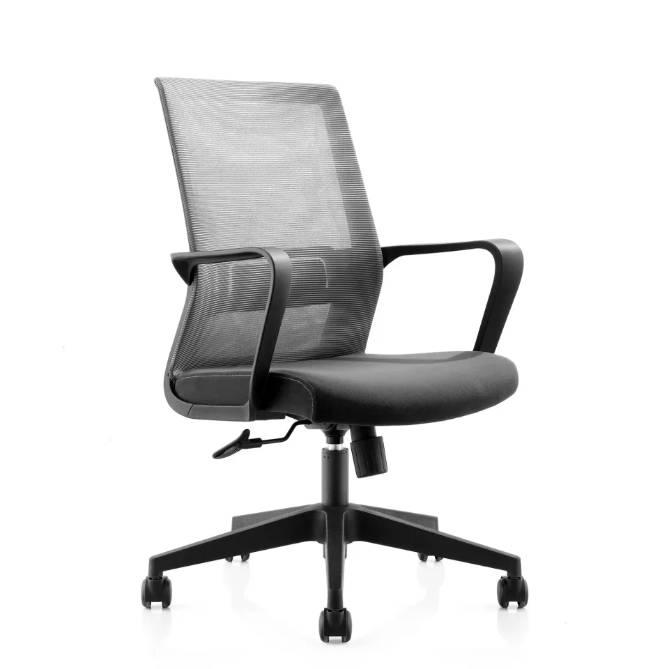 Scaun de birou RFG Smart W, material textil și plasă, șezut gri închis, spătar gri