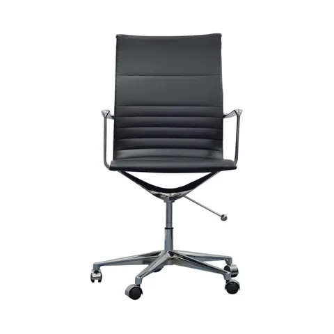 Scaun de lucru RFG Haven W, piele ecologică, șezut negru, spătar negru