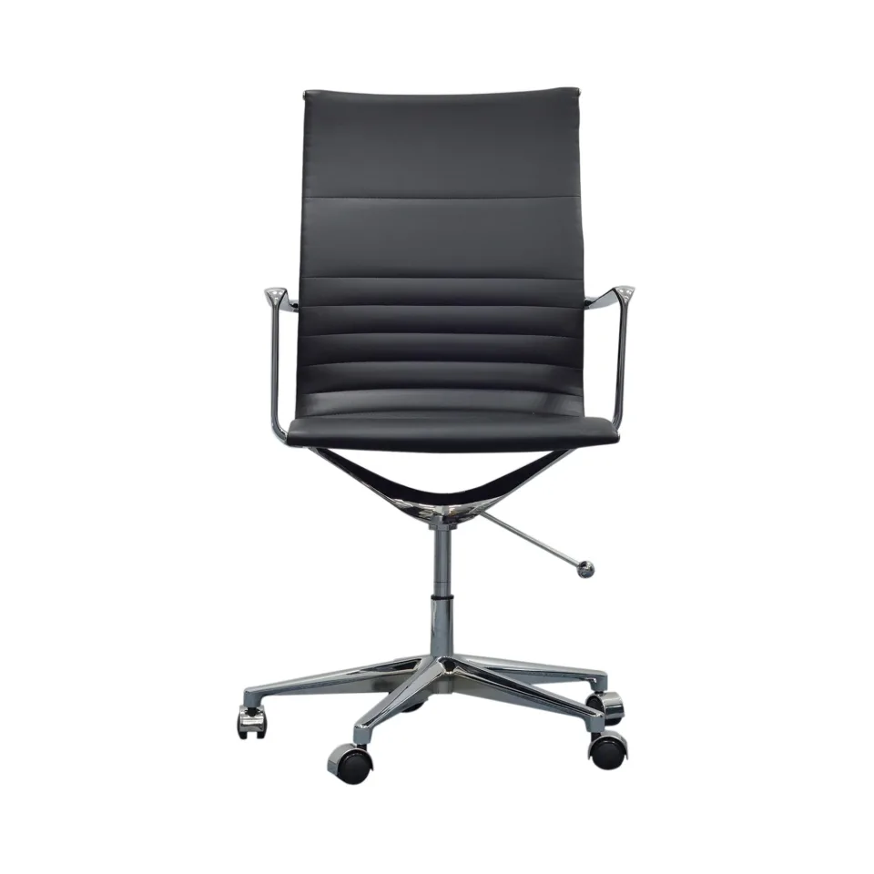 Scaun de lucru RFG Haven W, piele ecologică, șezut negru, spătar negru