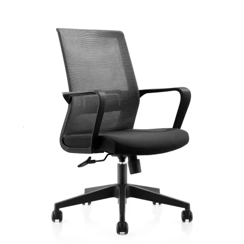 RFG Scaun de lucru Smart W, textil și plasă, ședere neagră, spătar negru