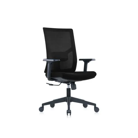 Scaun ergonomic RFG Snow Black W, șezut negru, spătar negru