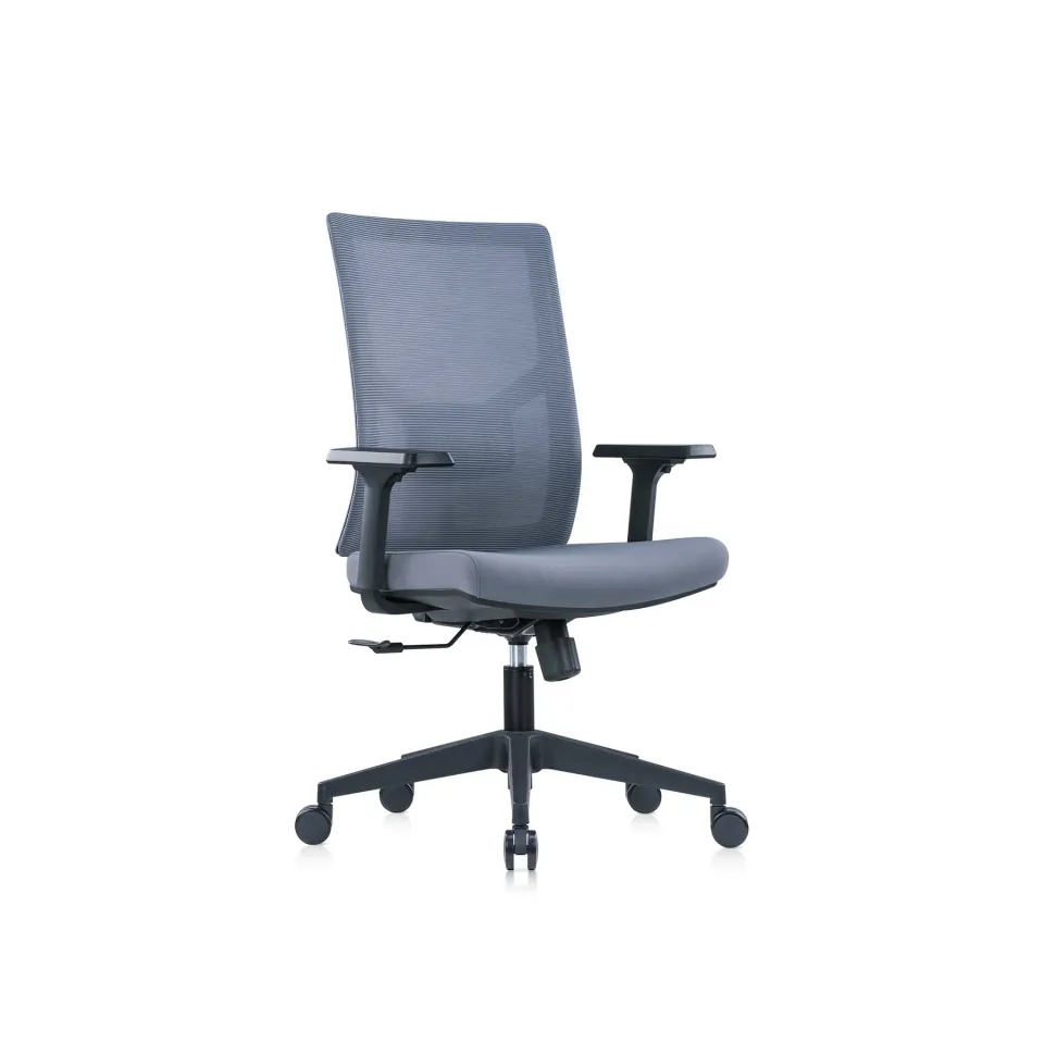 Scaun ergonomic RFG Snow Black W, șezut gri deschis, spătar gri deschis
