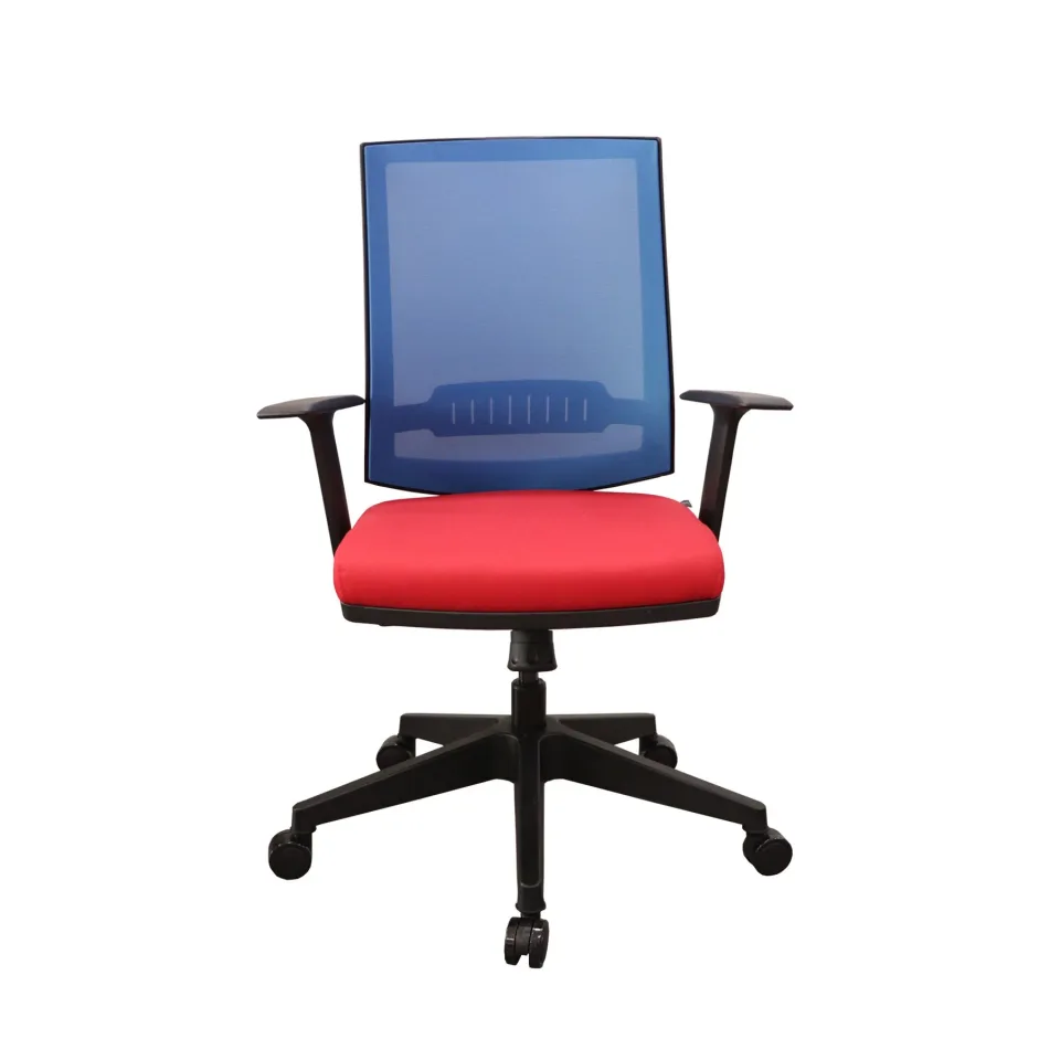 Scaun de lucru RFG Elli 31 W, șezut roșu, spătar albastru