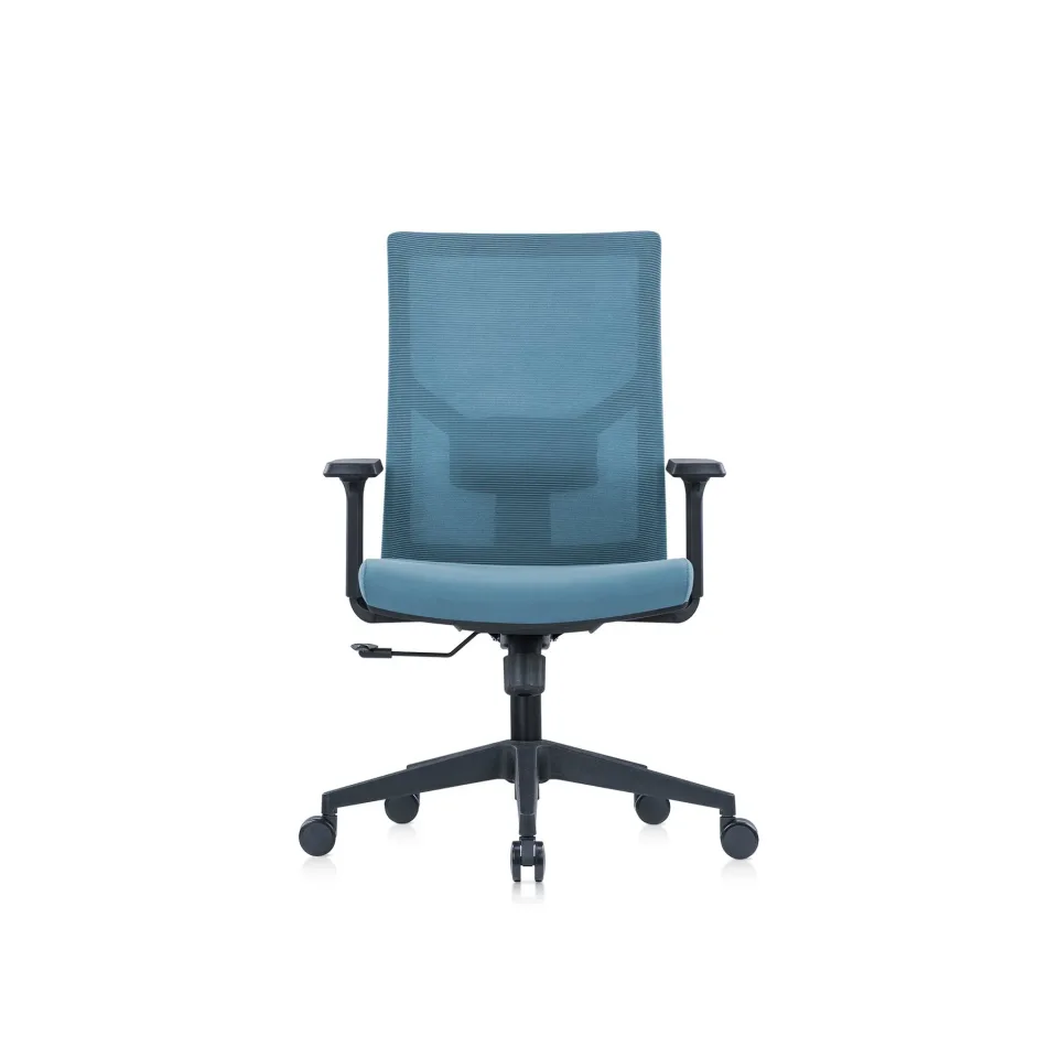 Scaun ergonomic RFG Snow Black W, șezut bleu deschis, spătar bleu deschis