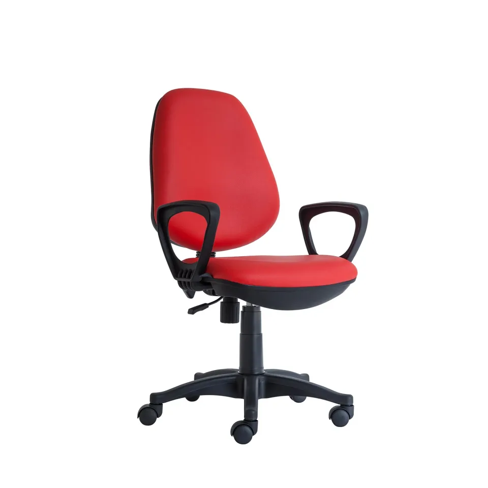 Scaun ergonomic RFG Presto Black, piele ecologică, roșu