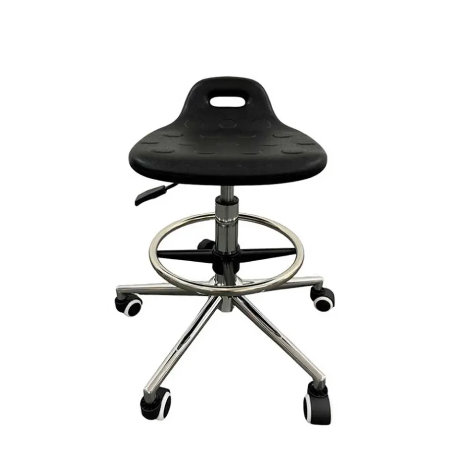 Scaun de lucru RFG Labsit Ring, înalt, negru, set 2 bucăți