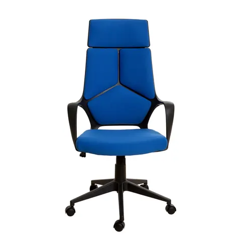 Scaun Executive Force Black, material textil, albastru închis