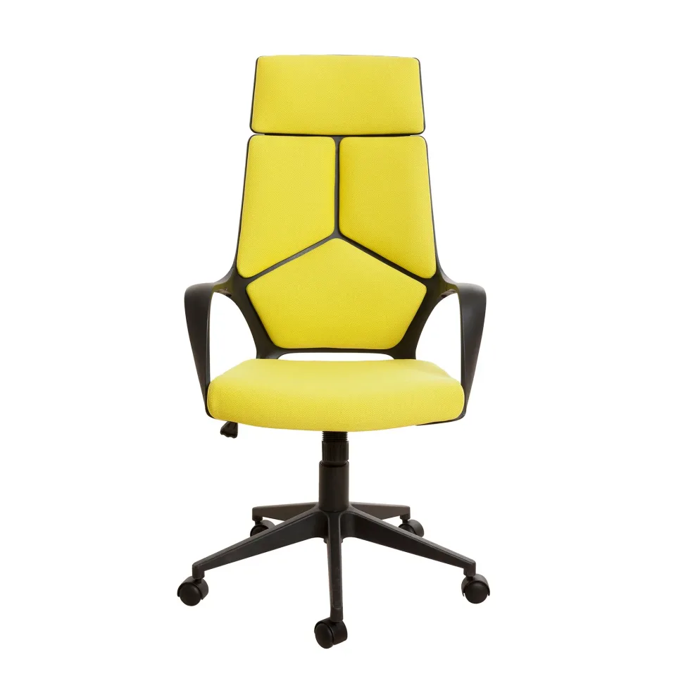 Scaun executive Force Black, material textil, lămâie