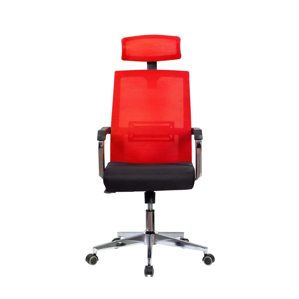 Scaun Executiv RFG Roma HB, țesătură și plasă, șezut negru, spătar roșu