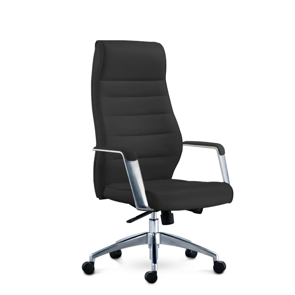Scaun executiv RFG ITACA HB, piele ecologică, negru
