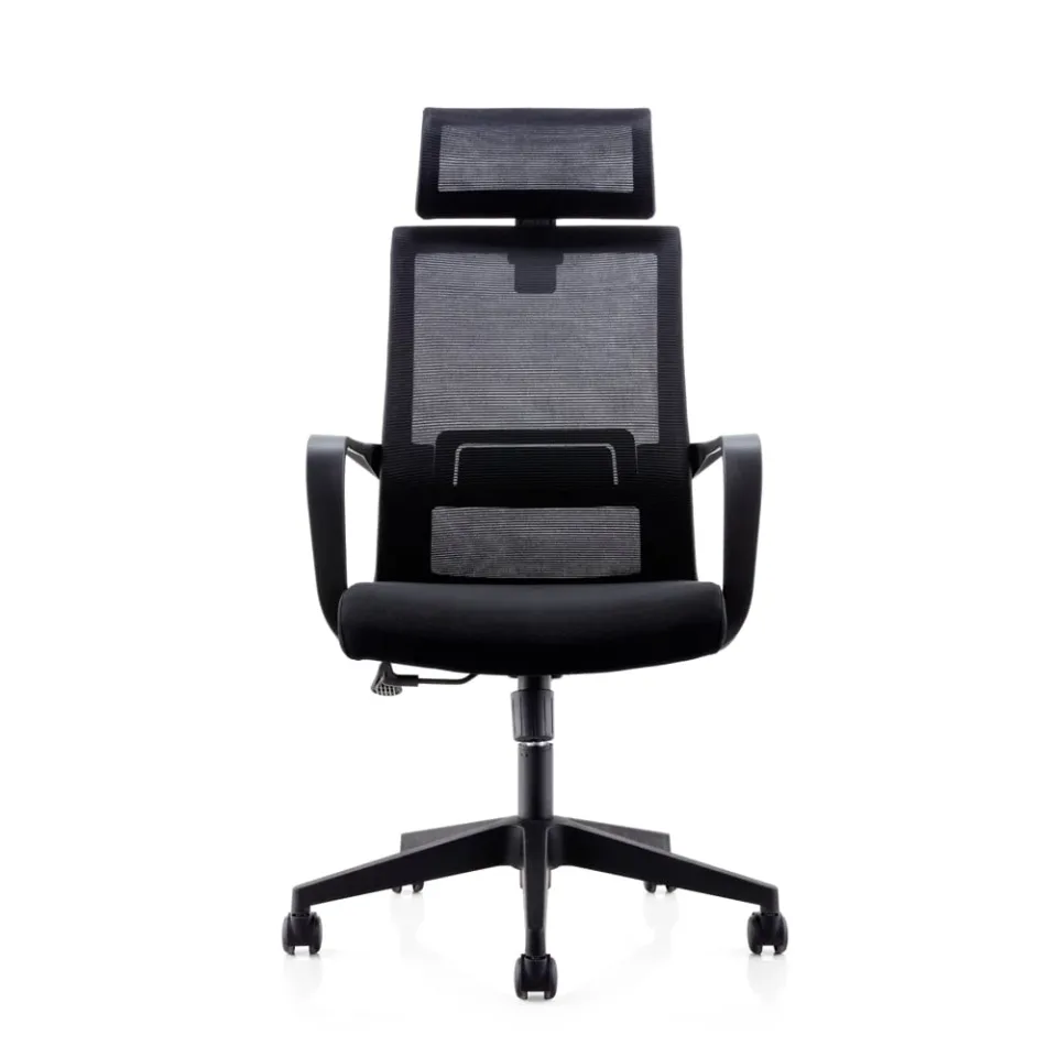 Scaun executiv RFG Smart HB, material textil și plasă, șezut negru, spătar negru