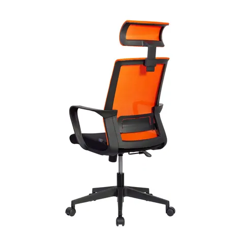 Scaun executiv RFG Smart HB, material textil și plasă, șezut negru, spătar portocaliu