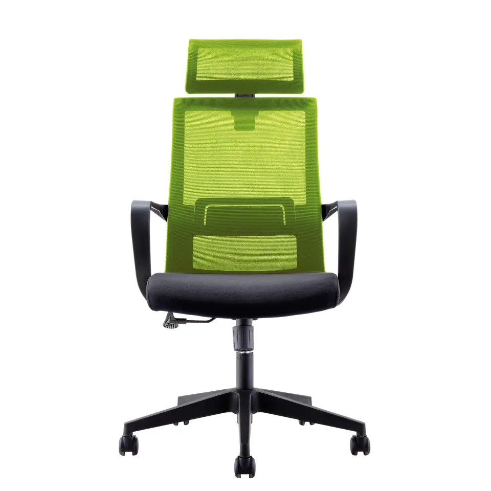 Scaun executiv RFG Smart HB, material textil și plasă, șezut negru, spătar verde