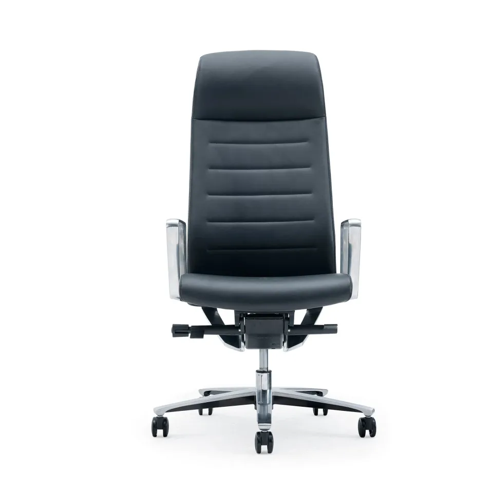 Scaun executiv RFG Lider HB, piele eco, șezut negru, spătar negru