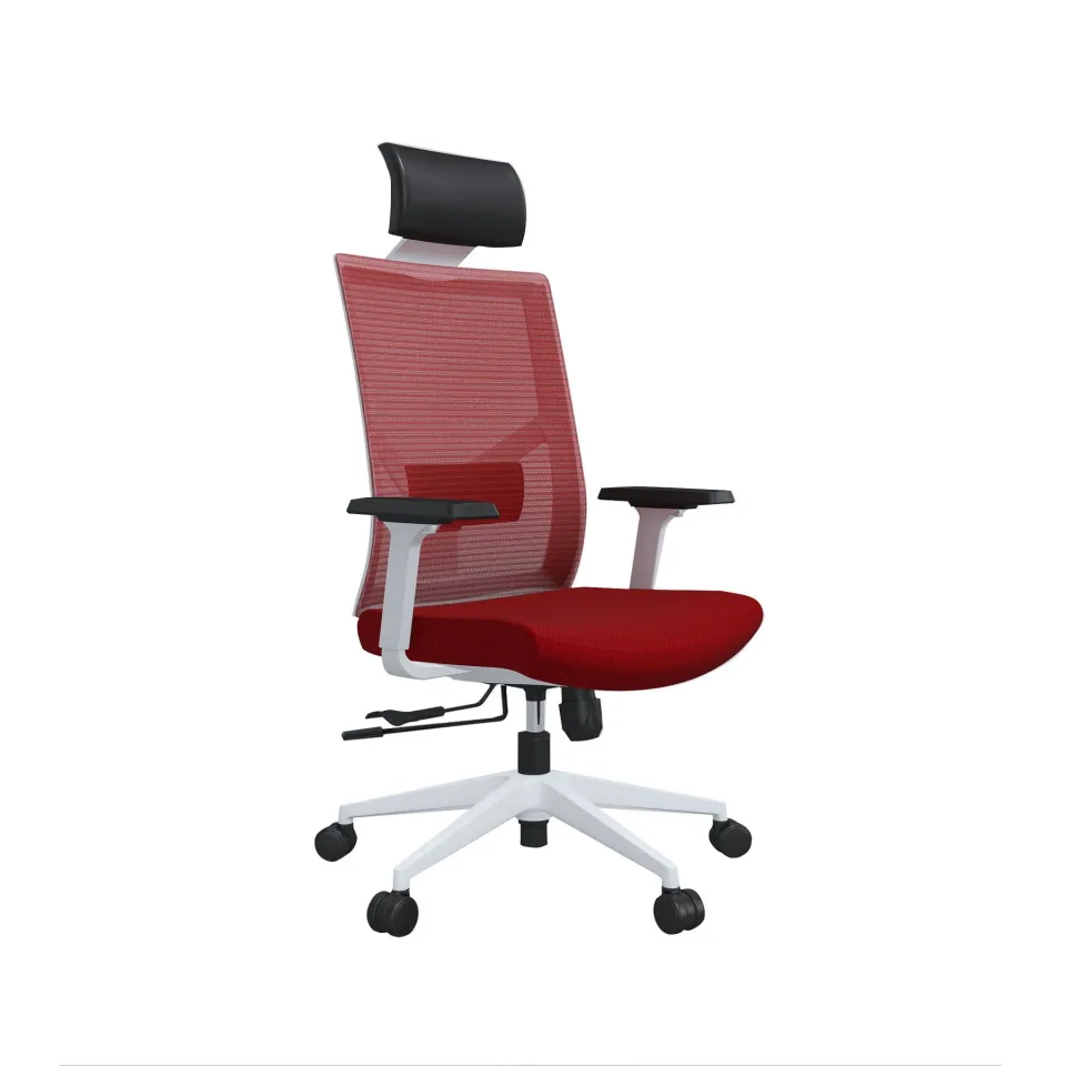 Scaun ergonomic RFG Snow HB, șezut roșu, spătar roșu