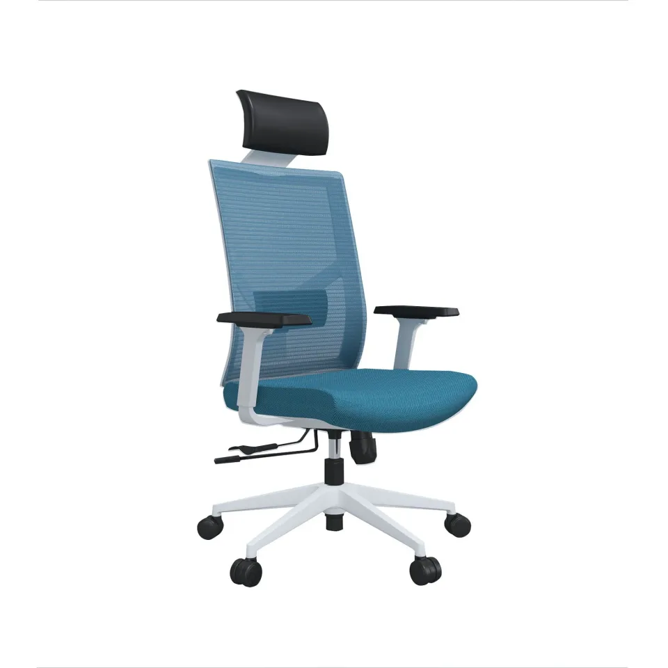 Scaun ergonomic RFG Snow HB, șezut albastru deschis, spătar albastru deschis