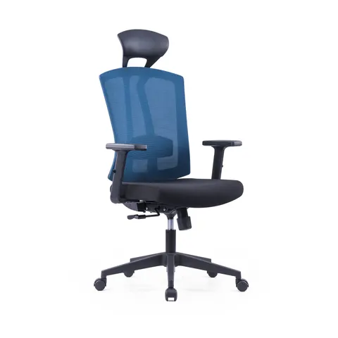 Scaun executiv RFG Brixxen HB, șezut negru, spătar albastru închis