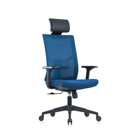 Scaun ergonomic RFG Snow Black HB, șezut albastru închis, spătar albastru închis