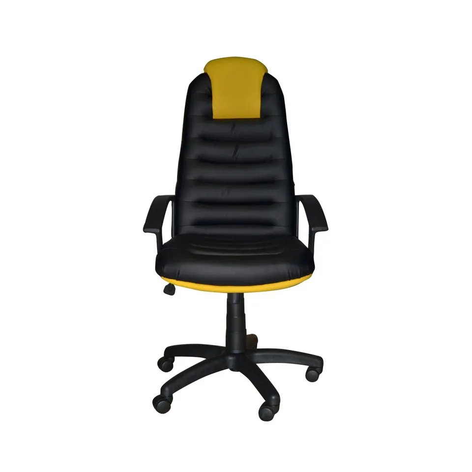 Scaun de gaming Tunis, piele eco, negru-galben