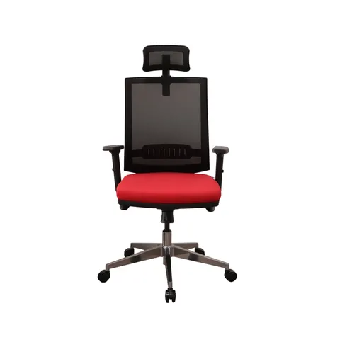 Scaun executiv RFG Elli 06 HB, șezut roșu, spătar negru