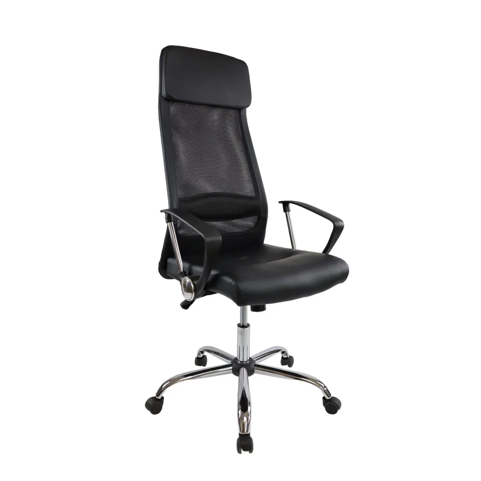 Scaun directorial Roby, piele ecologică, negru