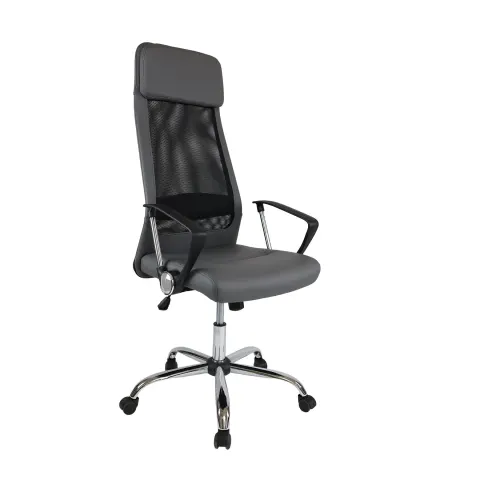 Scaun directorial Roby, piele ecologică, gri