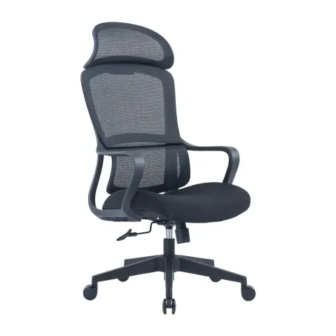Scaun Executiv RFG Best HB, material textil și mesh, șezut negru, spătar negru