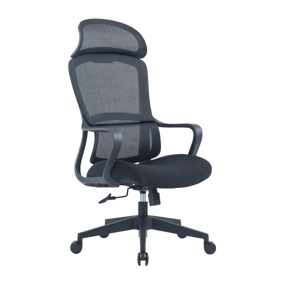 Scaun Executiv RFG Best HB, material textil și mesh, șezut negru, spătar negru