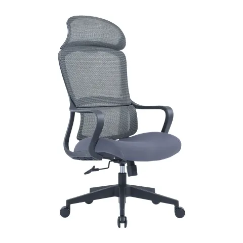 RFG Scaun directorial Best HB, textil și plasă, ședere gri, spătar gri