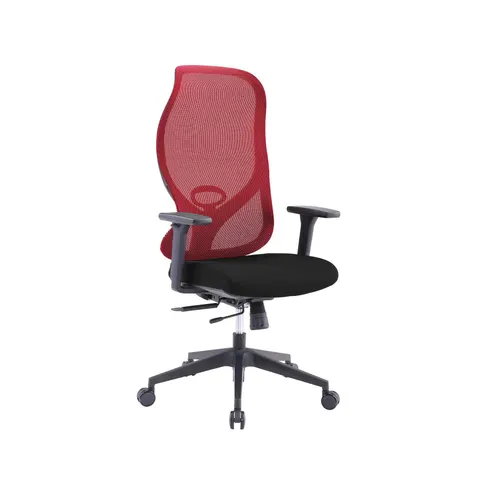Scaun ergonomic RFG STAR HB, șezut negru, spătar roșu