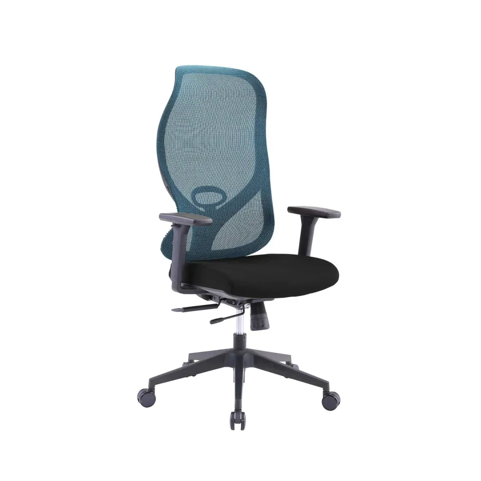 Scaun ergonomic RFG STAR HB, șezut negru, spătar albastru