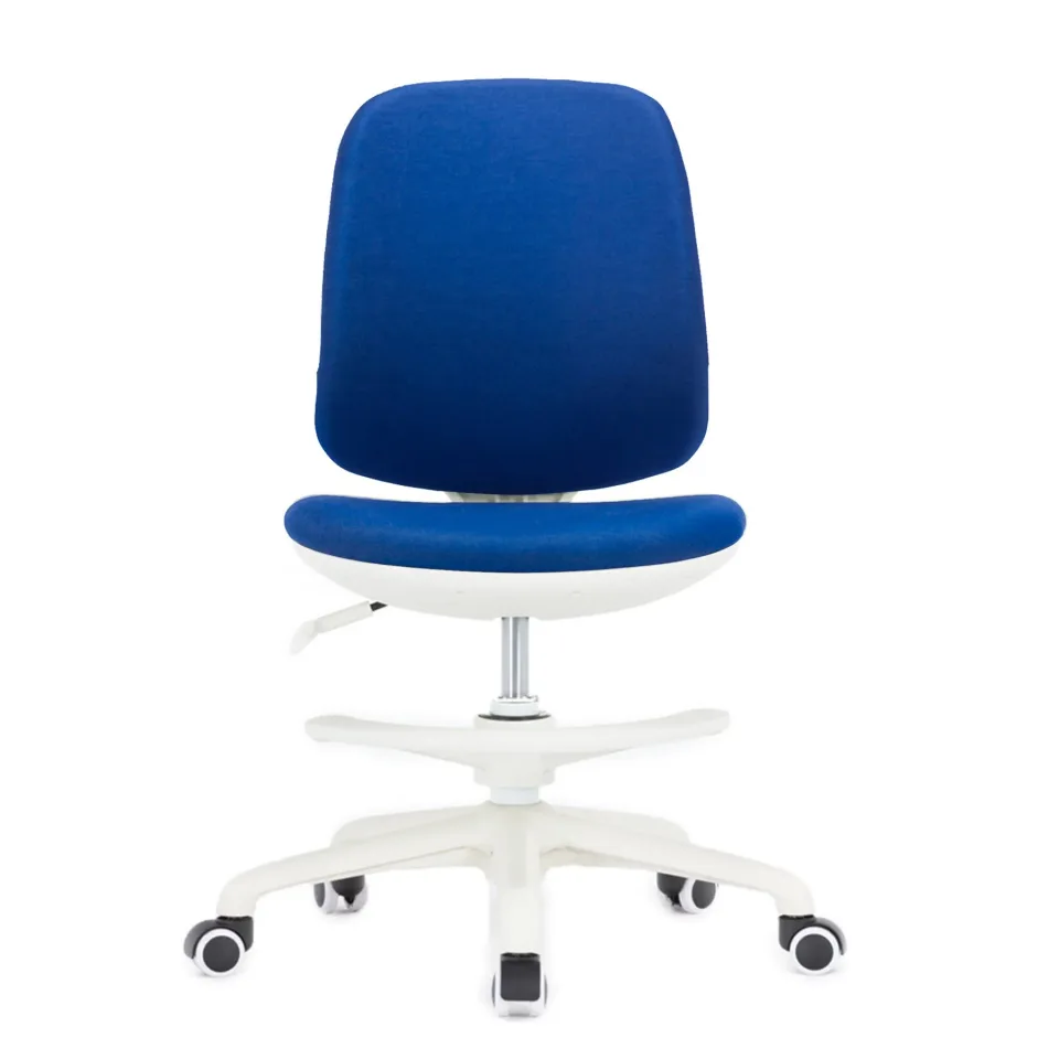 Scaun copii RFG Candy Foot White, tapițerie, șezut albastru, spătar albastru