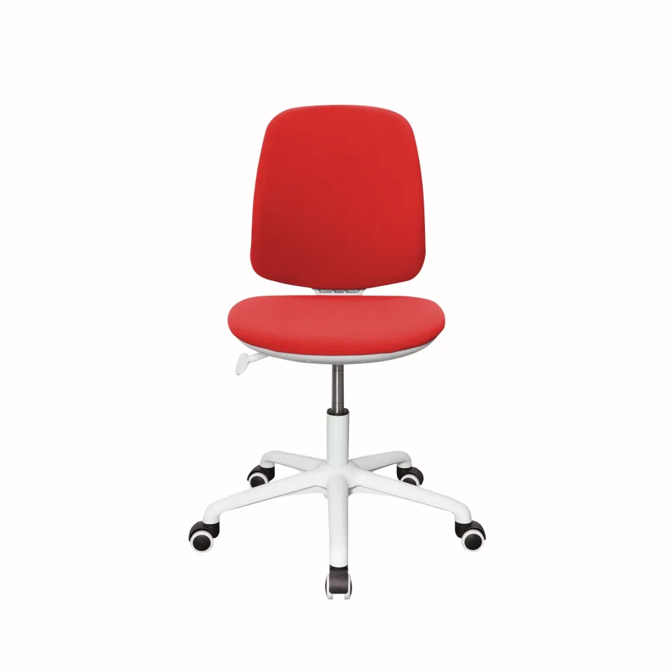 Scaun pentru copii RFG Lucky White, stofă, șezut roșu, spătar roșu