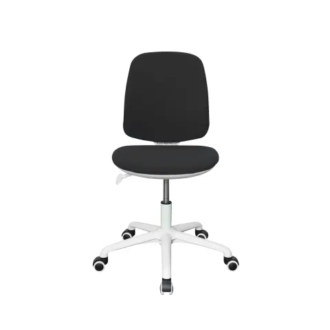 Scaun pentru copii RFG Lucky White, material textil, șezut negru, spătar negru