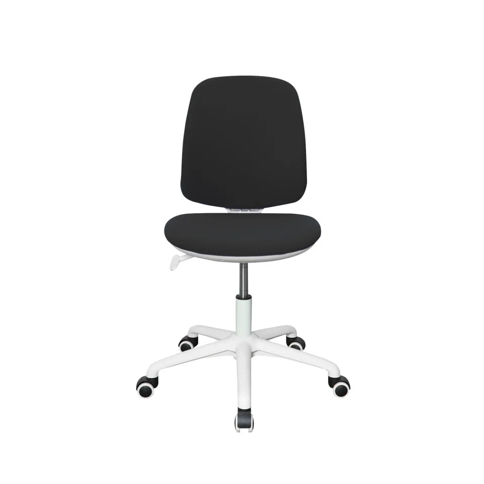 Scaun pentru copii RFG Lucky White, material textil, șezut negru, spătar negru