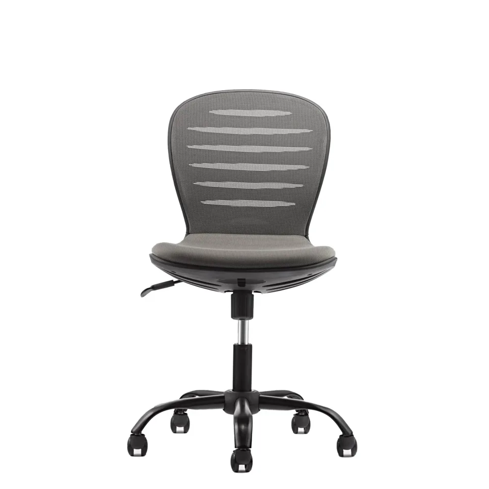 Scaun pentru copii RFG Flexy Black, material textil și plasa, șezut gri, spătar gri