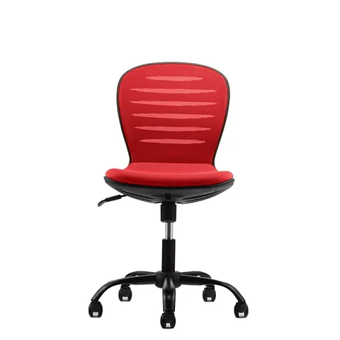 Scaun pentru copii RFG Flexy Black, material textil și plasă, șezut roșu, spătar roșu