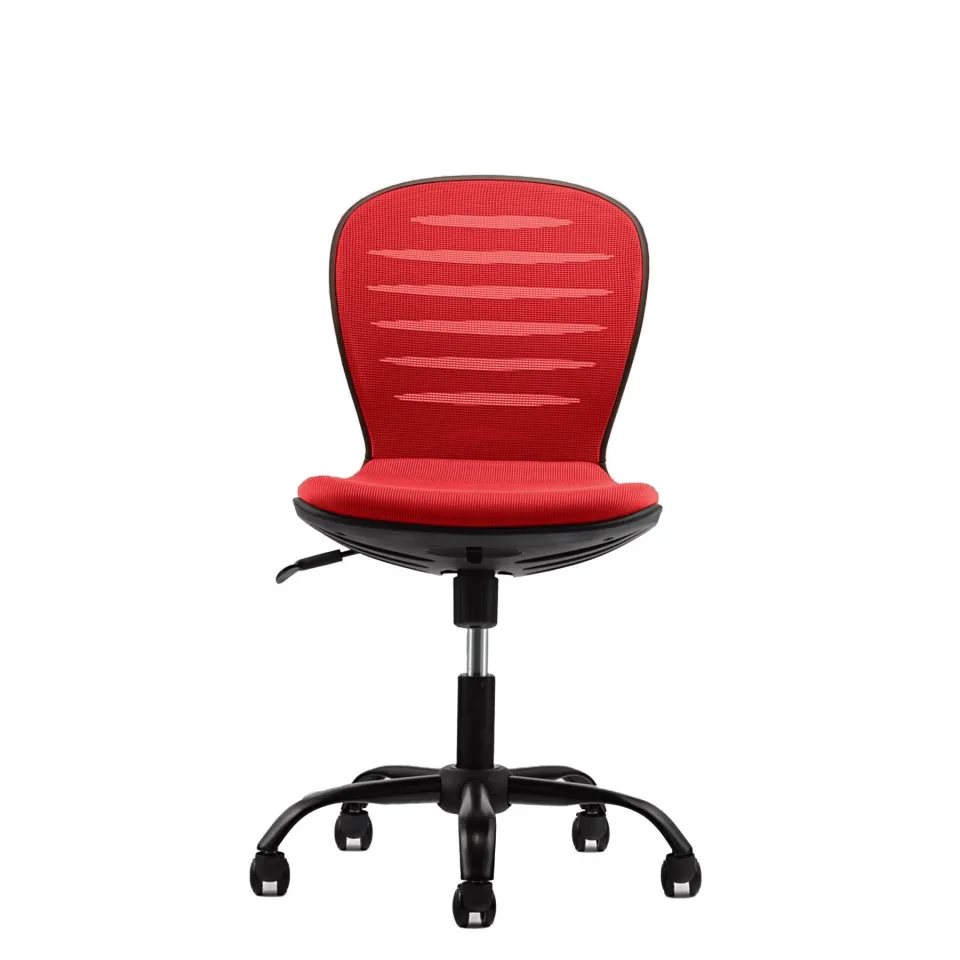 Scaun pentru copii RFG Flexy Black, material textil și plasă, șezut roșu, spătar roșu