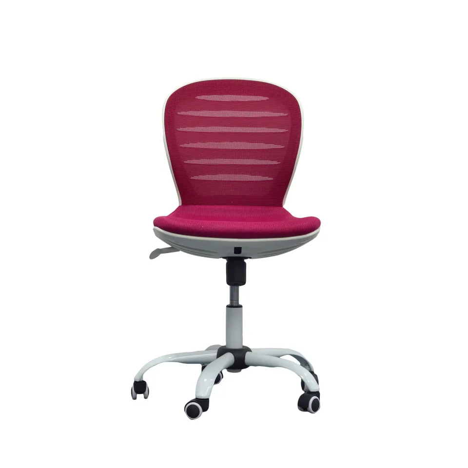 Scaun pentru copii RFG Flexy White, material textil și mesh, șezut cires, spătar cires