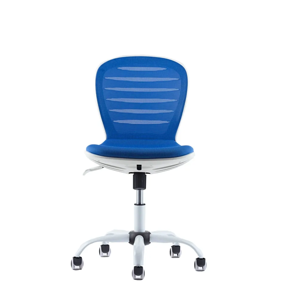 Scaun pentru copii RFG Flexy White, material textil și plasă, șezut albastru, spătar albastru