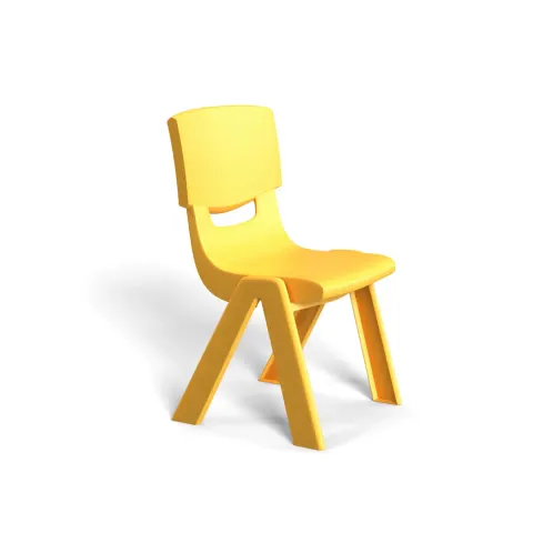 Scaun RFG Kids Chico, plastic, cu spătar, galben, 41 x 35 x 62 cm