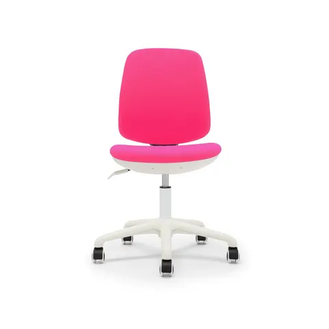 Scaun copii RFG Kids Lucky White, material textil, șezut roz, spătar roz
