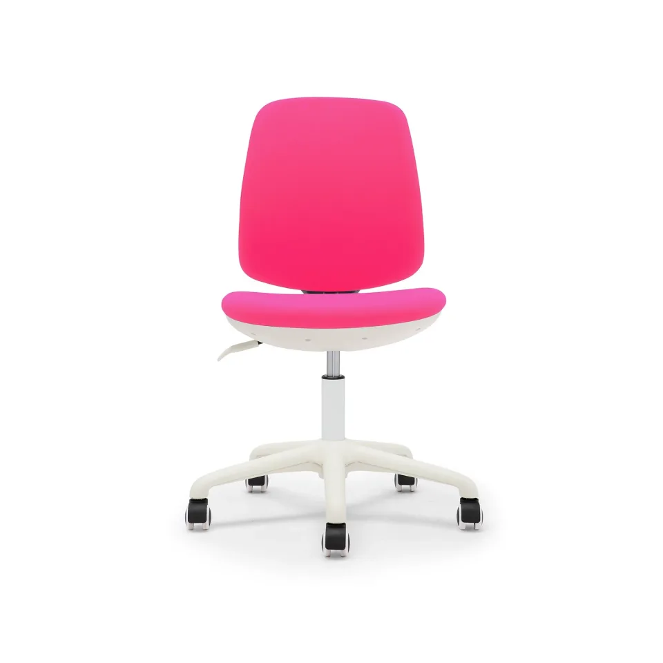 Scaun copii RFG Kids Lucky White, material textil, șezut roz, spătar roz