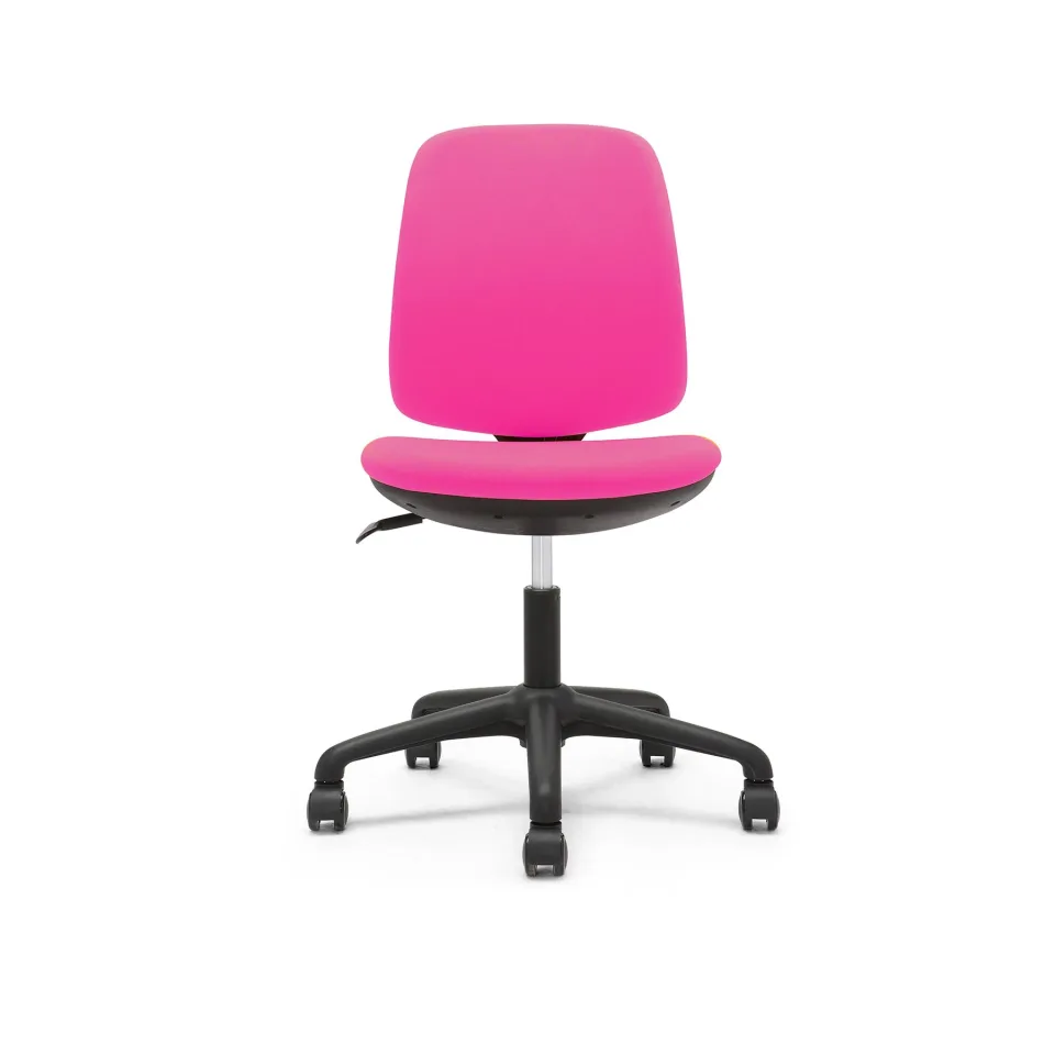 Scaun copii RFG Lucky Black, material textil, șezut roz, spătar roz