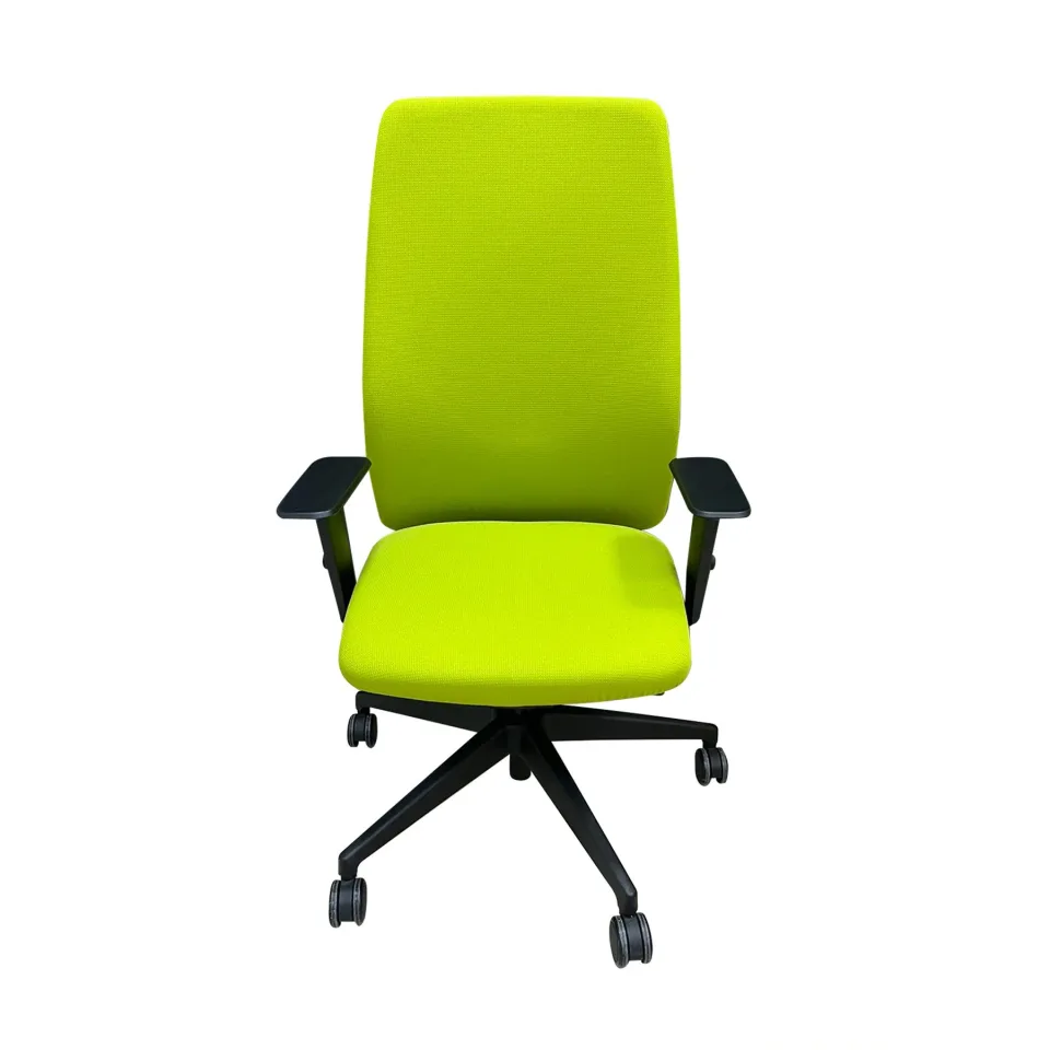 Scaun de birou ergonomic Interstuhl Aim 1S22, textil, mecanism sincron, bază din poliamidă, verde, probă asamblată
